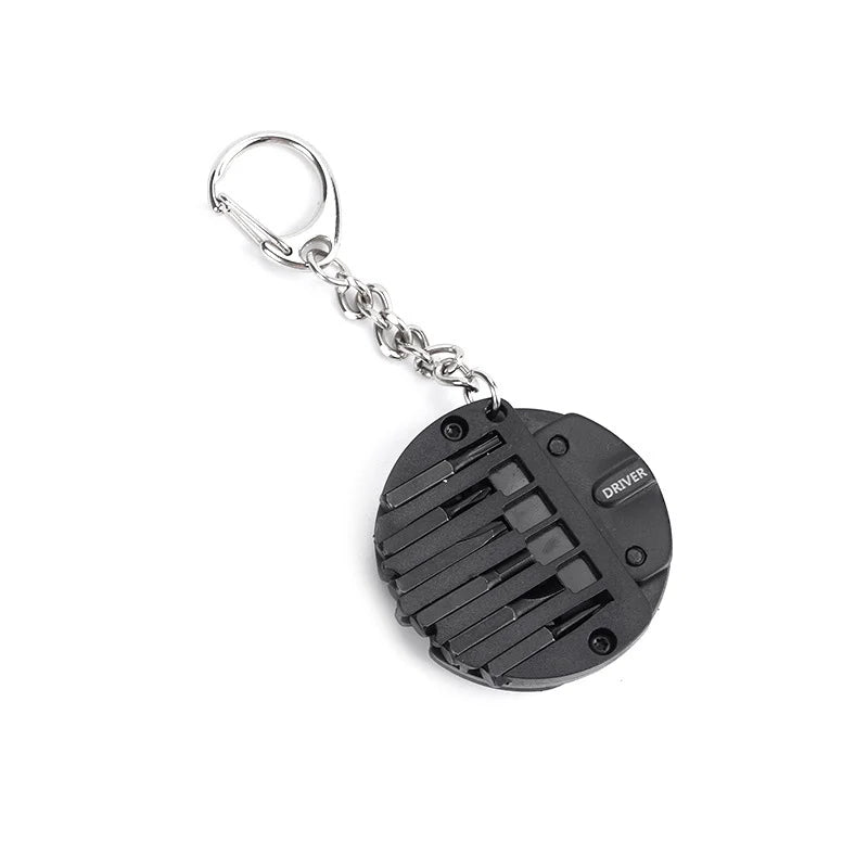 Folding Multitool Keychain Screwdriver Set with Bits – Pocket EDC Folding Multitool Babs black