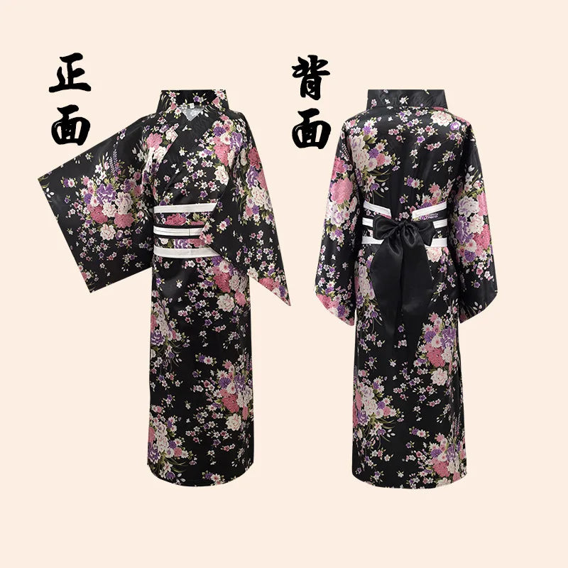 Children's Floral Japanese Kimono Yukata Cosplay Costume Yukata Costume Set Babs F 130cm China Mainland