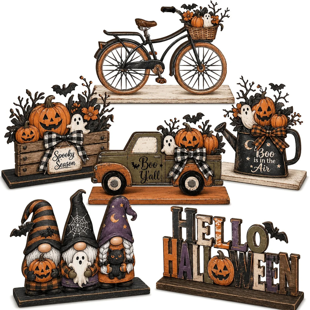 Halloween Wooden Table Decorations – Ghosts, Fairies & More Halloween Table Decor Babs