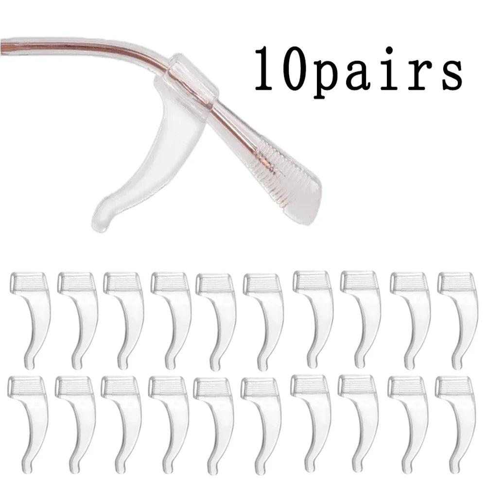 10pcs Silicone Anti-Slip Glasses Ear Hooks Temple Tip Grips Eyeglass Accessories Babs white-20pcs