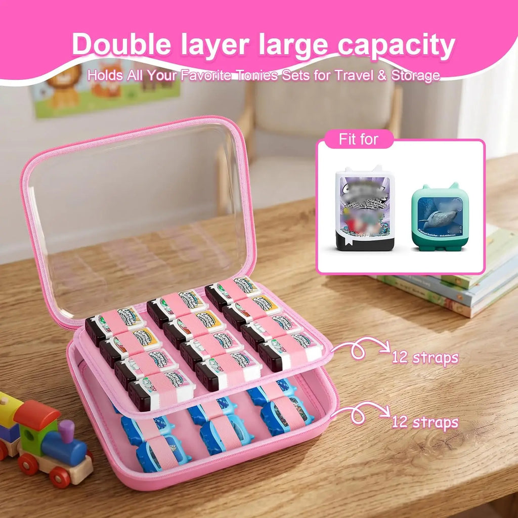 Hard Case for Tonies Figures & 4-Pack Sets | Clear Top Organizer Toy Storage Case Babs