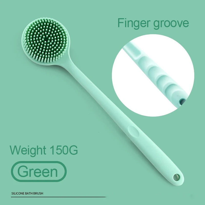 Silicone Body Exfoliating Shower Brush – Back Scrubber Body Exfoliating Brush Babs Green