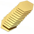 12PCS Hexagon Acrylic Mirror Wall Stickers – Mosaic Tile Decals Mirror Wall Stickers Babs Gold - 12 PCS XS 46x40x23mm