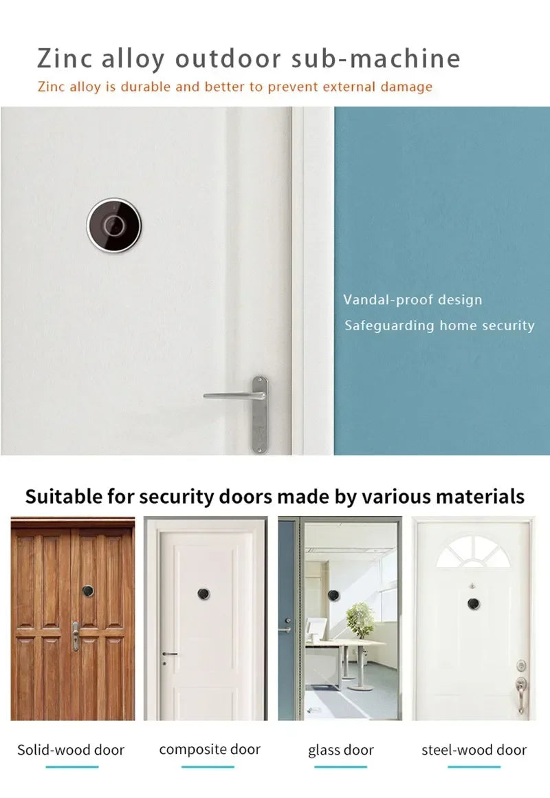 3.5" LCD Digital Peephole Door Camera Viewer – 120° Wide Angle Digital Door Viewer Babs