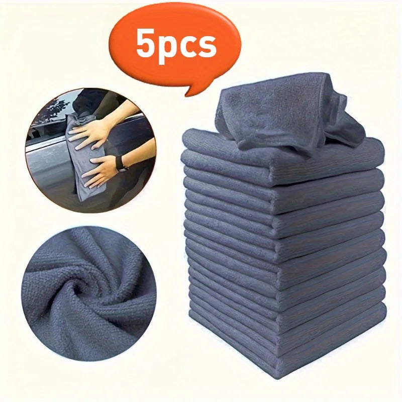 5-Pack Microfiber Car Cleaning Towels – Auto, Glass & Home Microfiber Cleaning Towels Babs Grey