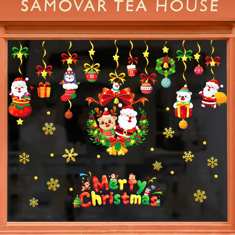 137-Pc Christmas Snowflake PVC Window Cling Stickers – Reusable Window Cling Stickers Babs G
