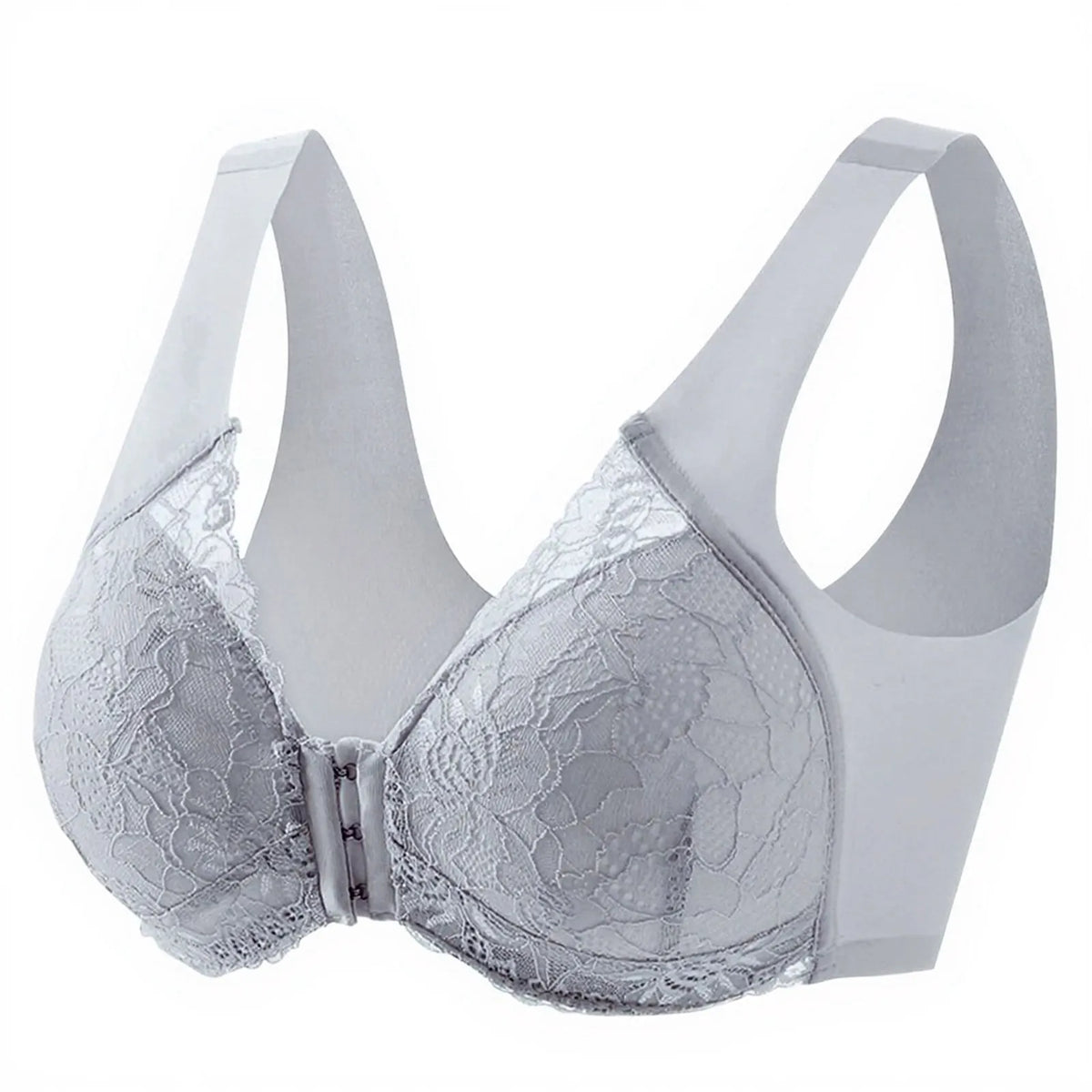 Women's Front Open Wire-Free Recovery Bra | Full Support Wire-Free Recovery Bra Babs Gray 34
