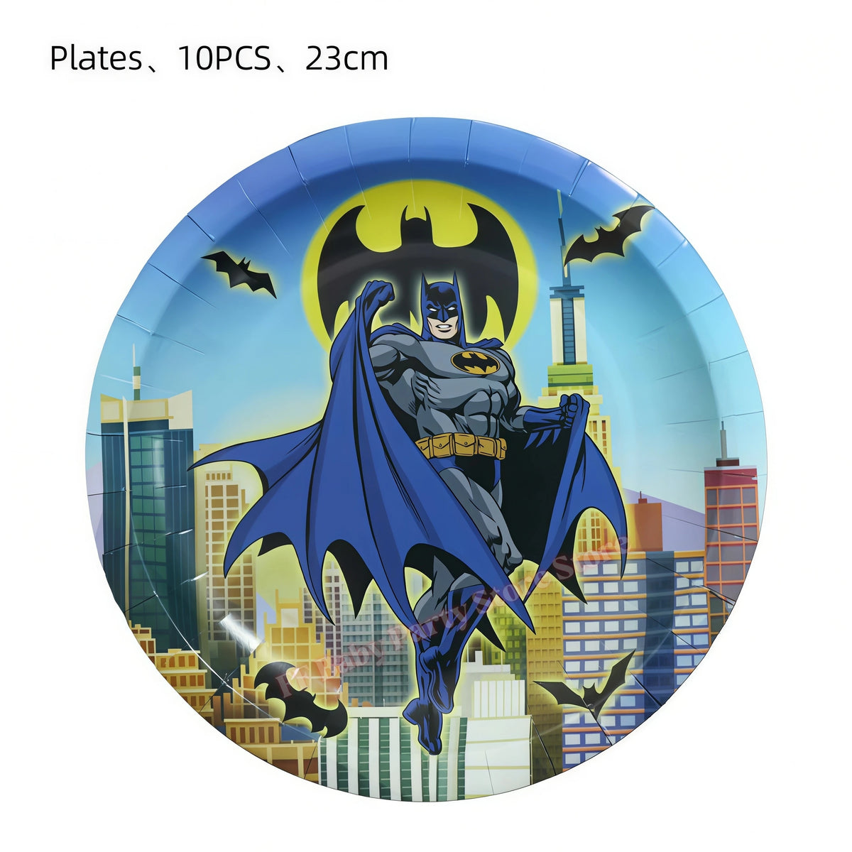 Bat Superhero Birthday Party Kit – Tableware, Balloons & Decor Party Decoration Kit Babs 10pcs 9inch Plates