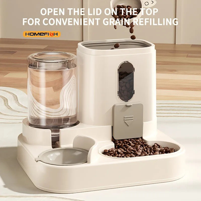 2-in-1 Automatic Cat Food & Water Dispenser | Pet Feeder Automatic Pet Feeder Babs