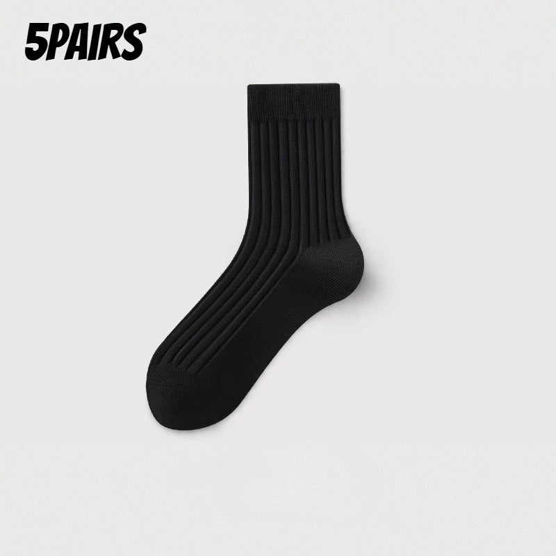Men's Socks 5-Pair Set – Breathable, Soft, All-Season Men's Socks Babs black