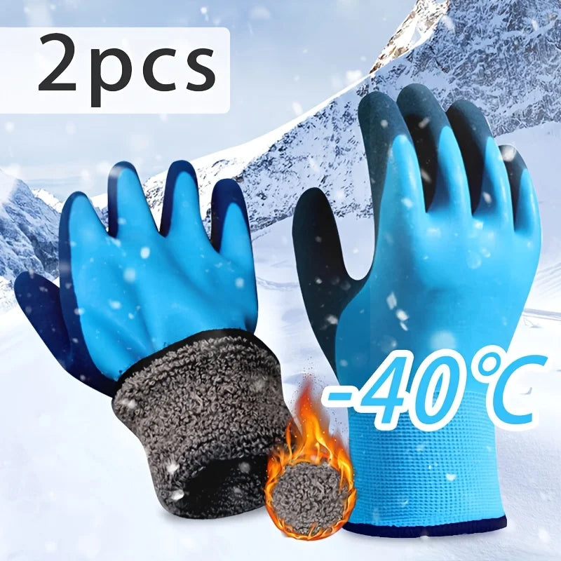 Winter Waterproof Warm Gloves – Fishing & Mechanical Work Winter Work Gloves Babs Blue One Size