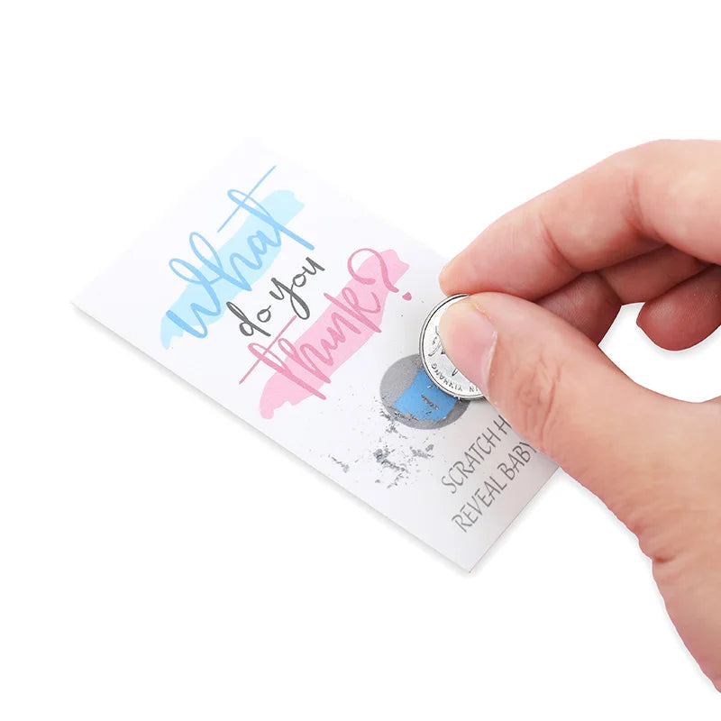 Gender Reveal Scratch Cards – 10 Sheets Boy or Girl Party Game Party Game Cards Babs