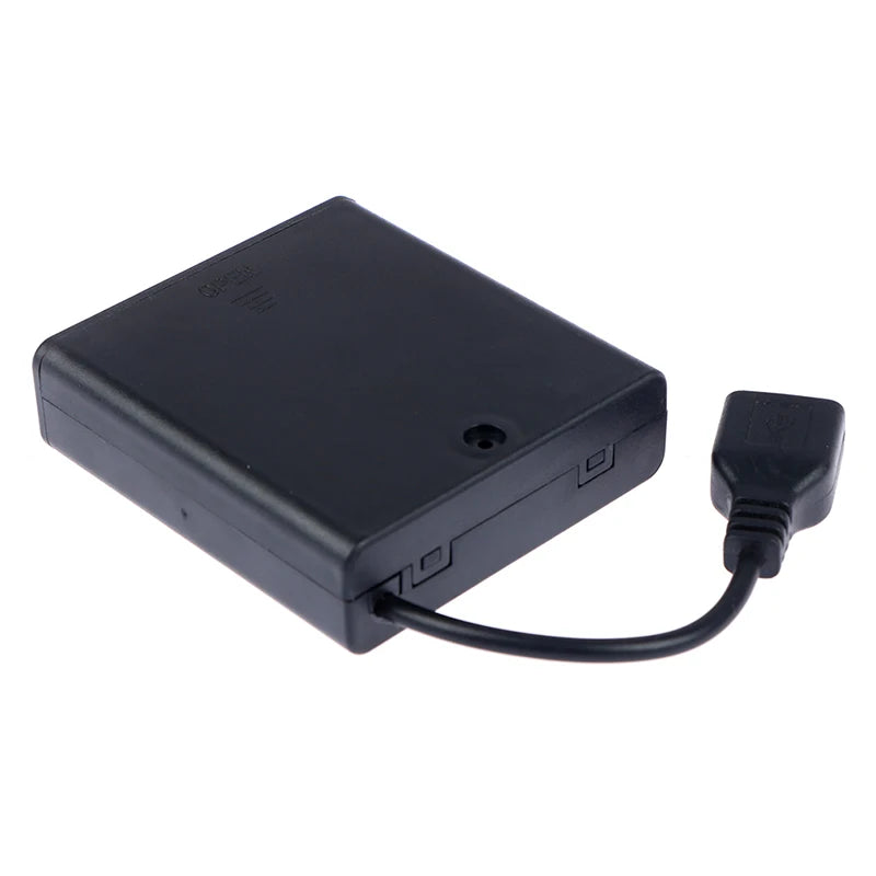 4 AA USB Battery Box 5V Mini Power Supply for LED Strip Lights USB Battery Box Babs