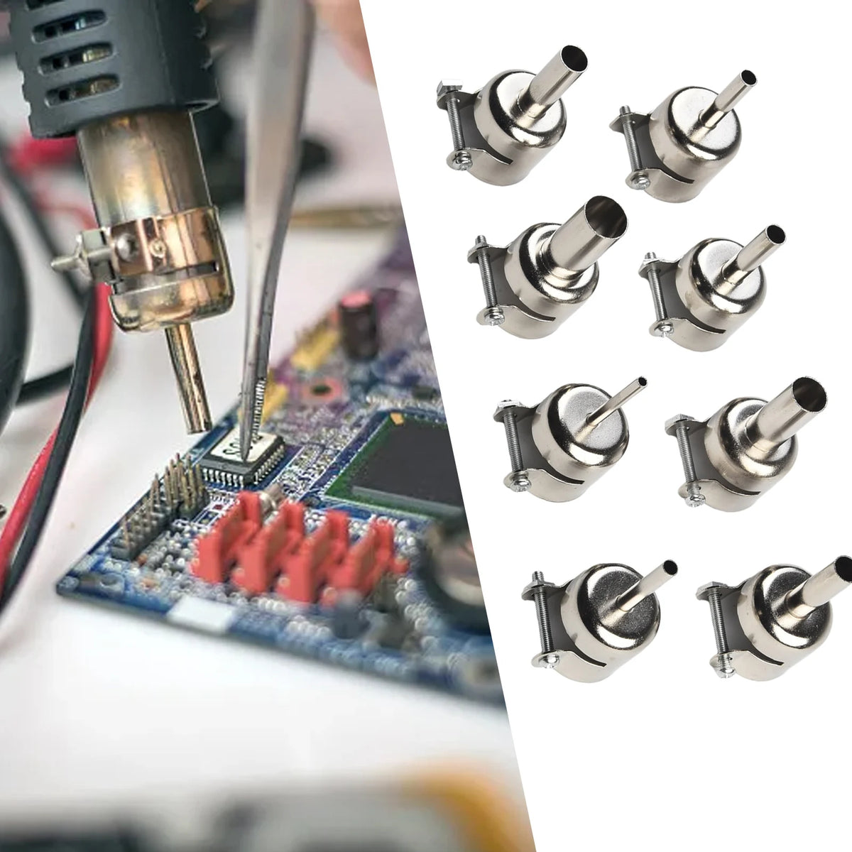 Universal Hot Air Rework Nozzles – 850 & 852D Station Compatible Rework Station Nozzle Babs