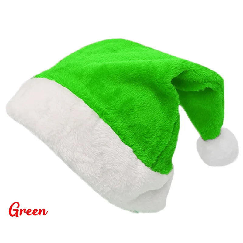 Velvet Border Christmas Hat for Adults & Kids – Santa Style Christmas Hat Babs reen Adult