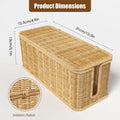 Handmade Rattan Cable Management Box | 2-Slot Cord Organizer Cable Management Box Babs medium yellow