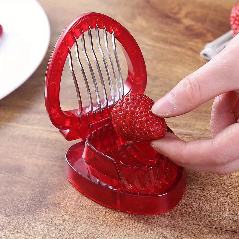 Strawberry Slicer, Corer & Huller – Stainless Steel Tool Fruit Slicer Tool Babs