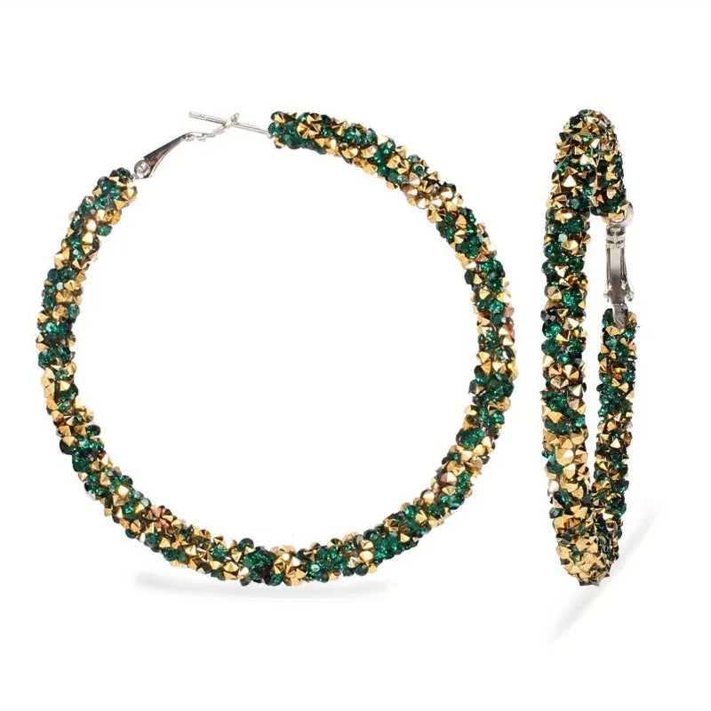Women's Large Circle Hoop Earrings – Zinc Alloy, 5 Colors Hoop Earrings Babs green