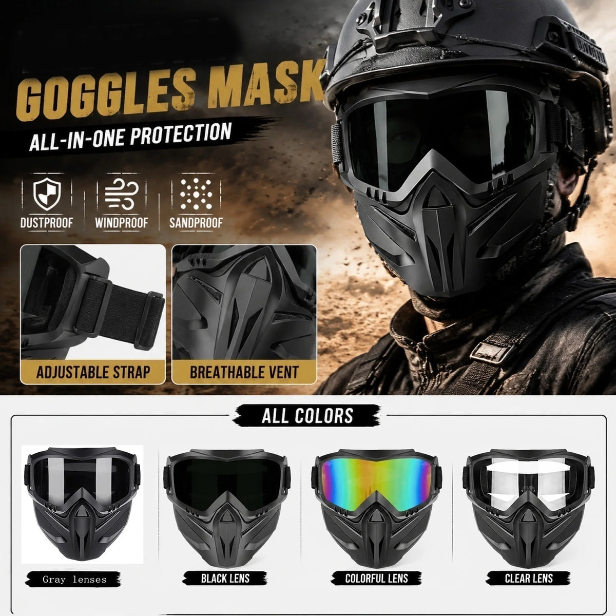 Auto-Darkening Welding Mask & Goggle – Windproof, Adjustable Welding Mask Goggle Babs