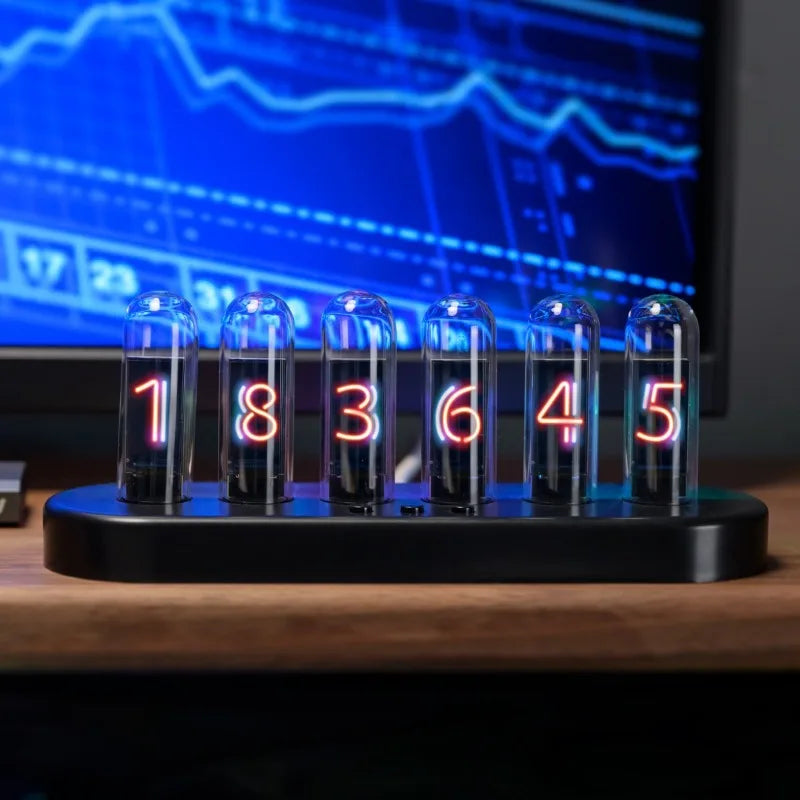 Nixie Tube LED Digital Desk Clock – RGB, Alarm & Temp LED Desk Clock Babs
