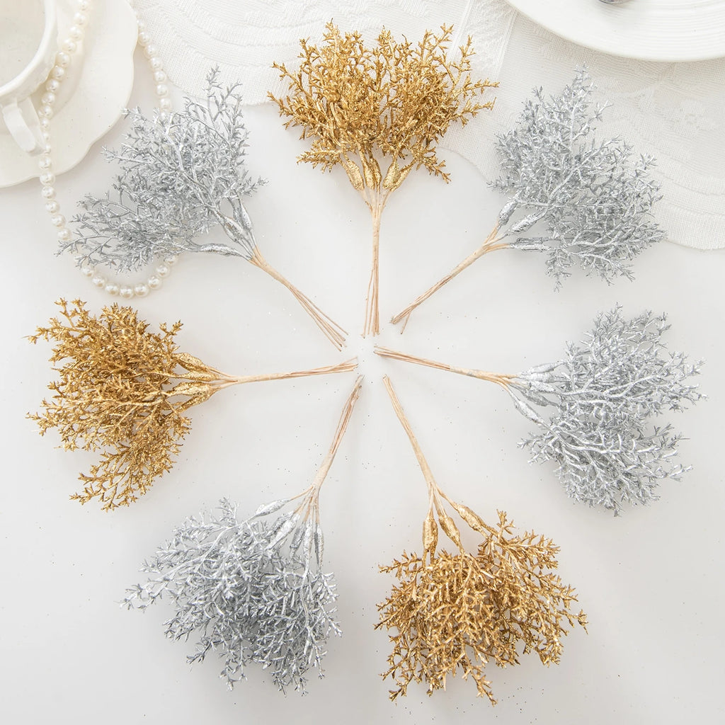 Artificial Golden Flowers – Wedding, Holiday & Home Décor (1/5pcs) Artificial Flower Decor Babs