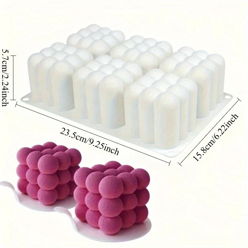 6-Cavity 3D Magic Cube & Ball Silicone Mold – DIY Candles Silicone Craft Mold Babs