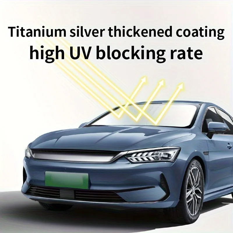 Car Windshield Sunshade – Heat-Insulating UV Block, 100% Polyester Car Window Sunshade Babs