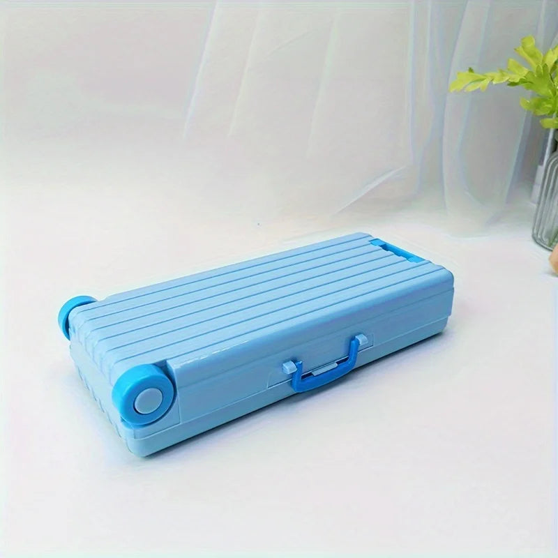 Double-Layer Trolley Case Stationery Box | Desk Organizer Stationery Pencil Box Babs