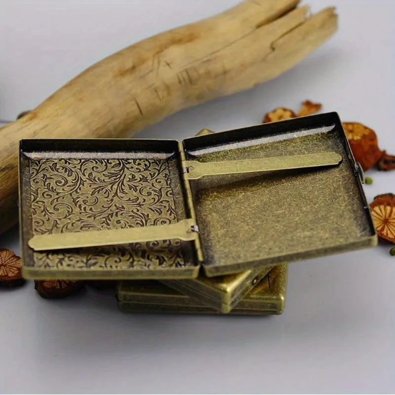 Vintage Metal Cigarette Case – Holds 20 Cigarettes | Gift Box Metal Cigarette Case Babs