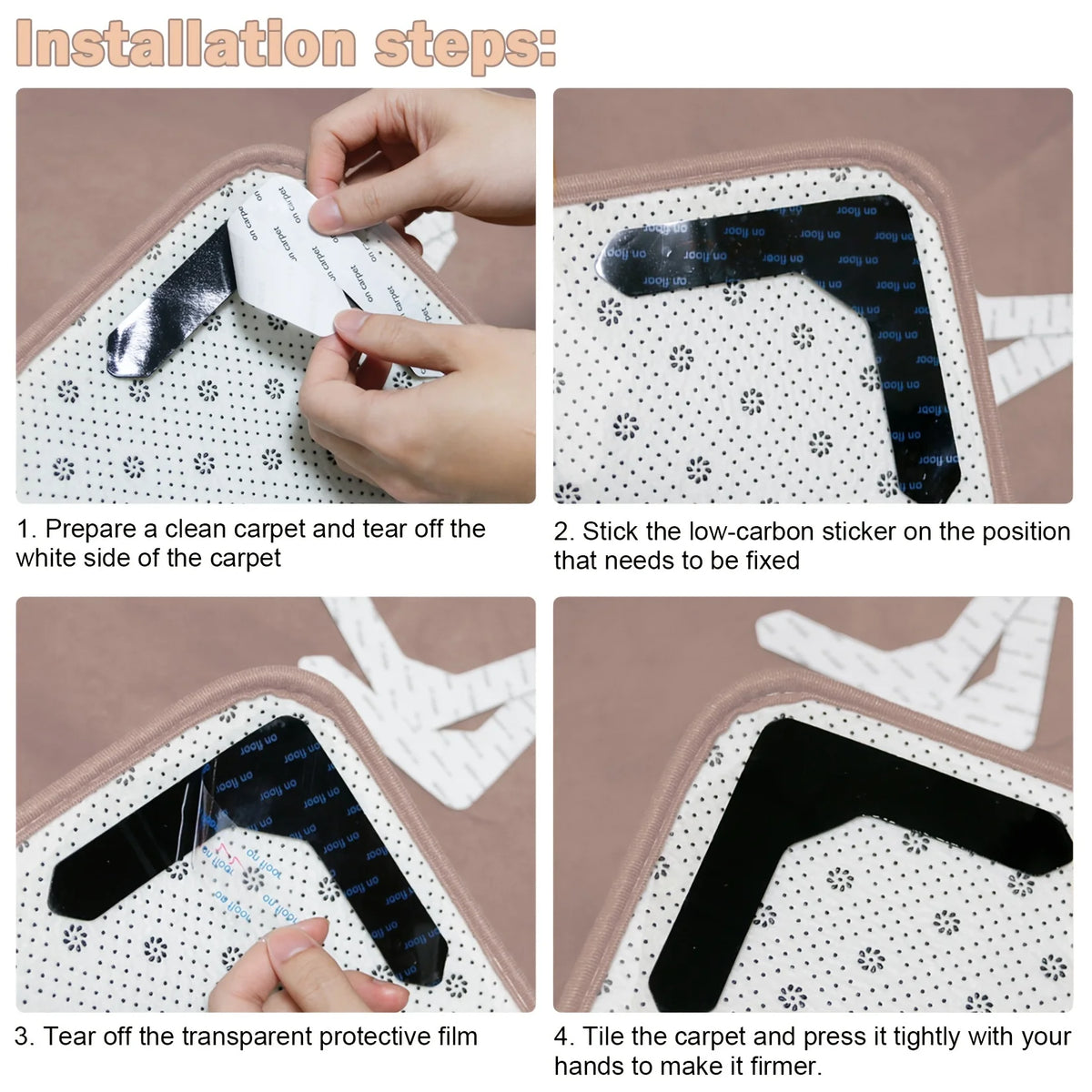Anti-Slip Carpet Adhesive Pads for Rugs & Cushions – 4/8 PCS Anti-Slip Rug Pads Babs