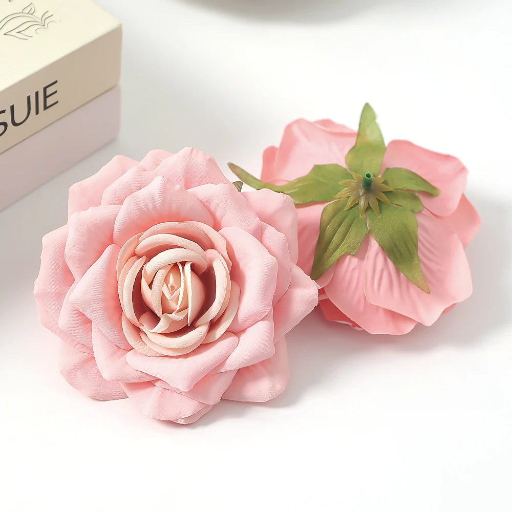 Silk Rose Artificial Flower Heads for Wedding & Home Decor 3/5 Pcs Artificial Flower Heads Babs H style 5Pcs