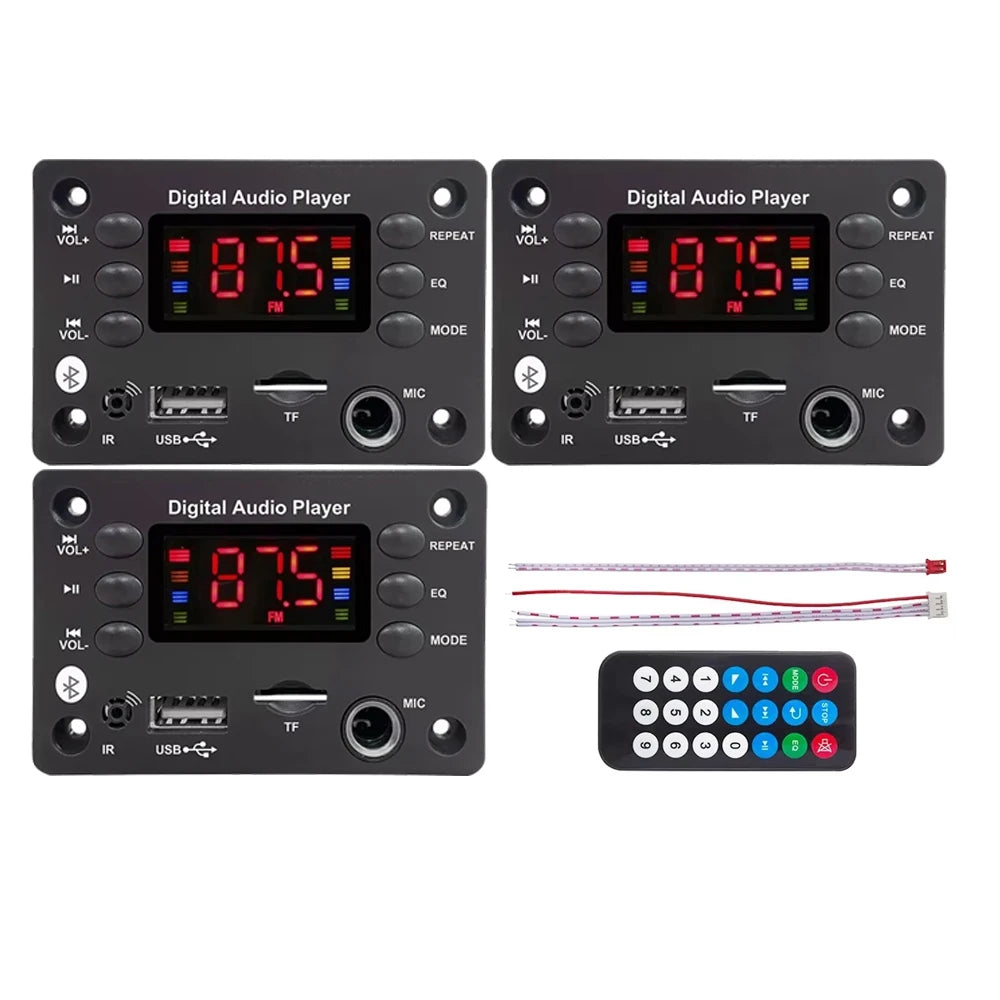 KEBIDUMEI Bluetooth 5.0 MP3 Decoder Board | USB TF FM Radio MP3 Decoder Board Babs 3PCS