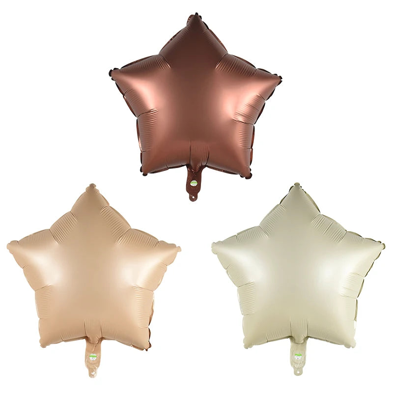 18" Heart & Star Foil Balloons – Retro Colors, Pack of 3-10 Foil Party Balloons Babs Mix Star 5pcs