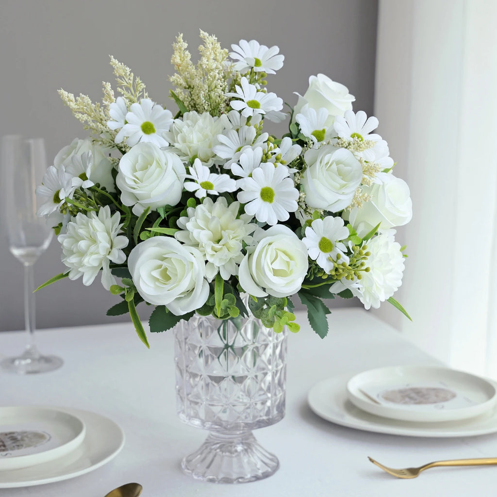4Pcs Silk Peony Rose Bouquet – Fade-Resistant Artificial Flowers Artificial Flower Stems Babs