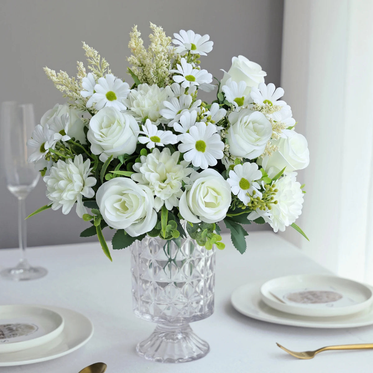 4Pcs Silk Peony Rose Bouquet – Fade-Resistant Artificial Flowers Artificial Flower Stems Babs