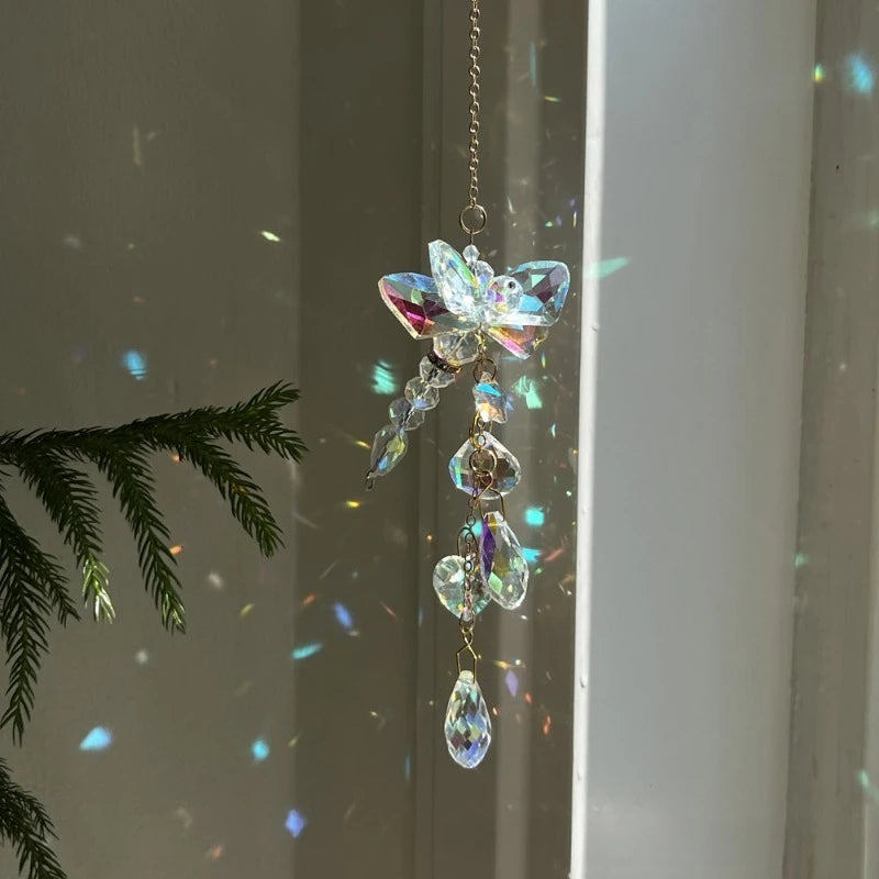 Crystal Butterfly Dragonfly Wind Chime Sun Catcher Pendant Crystal Wind Chime Babs
