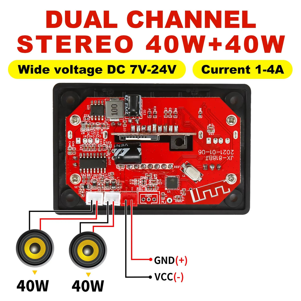 KEBIDUMEI 80W Bluetooth 5.0 Amplifier Decoder Board LCD MP3 USB TF FM Amplifier Decoder Board Babs