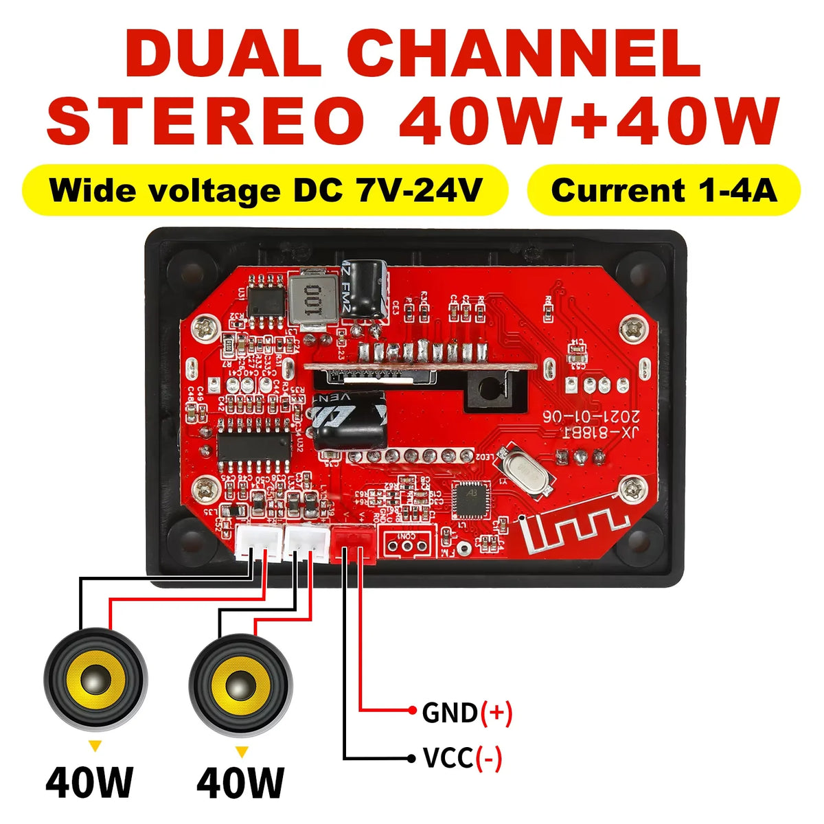 KEBIDUMEI 80W Bluetooth 5.0 Amplifier Decoder Board LCD MP3 USB TF FM Amplifier Decoder Board Babs
