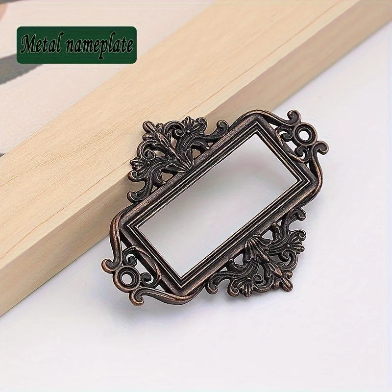 Vintage Lace Zinc Alloy Card Frame Drawer Label Slot Holder Card Frame Holder Babs