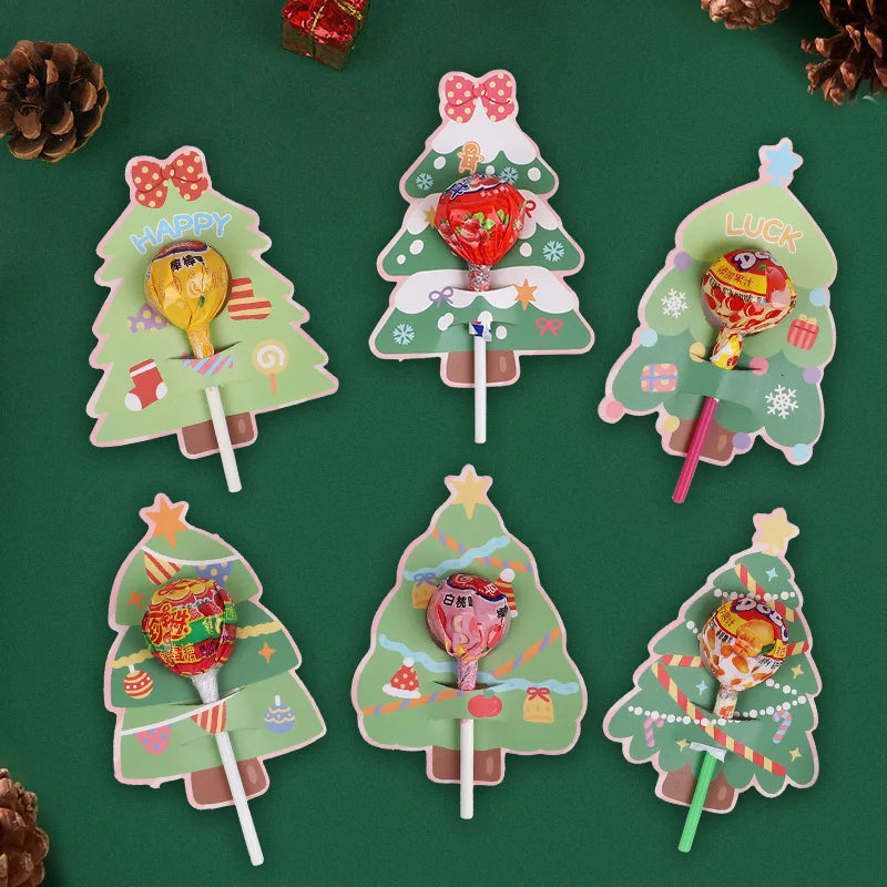 30pcs Christmas Lollipop Holder Cards | Xmas DIY Candy Gift Holiday Party Supplies Babs