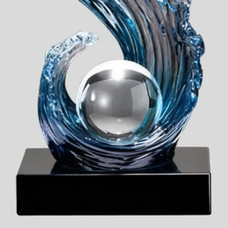 Luxury Transparent Resin Flower Sculpture | Modern Home Décor Resin Art Sculpture Babs