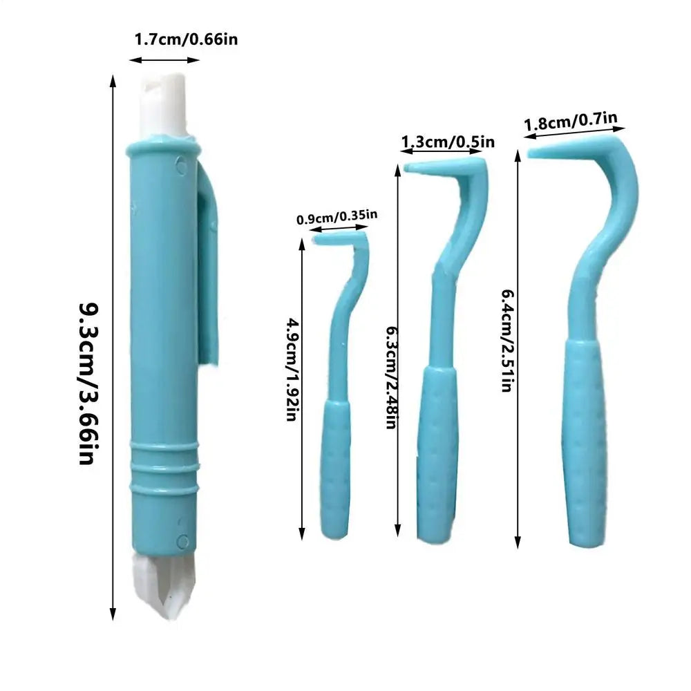 4-Piece Pet Tick Removal Kit – Hooks & Tweezers for Dogs & Cats Pet Tick Remover Kit Babs Blue