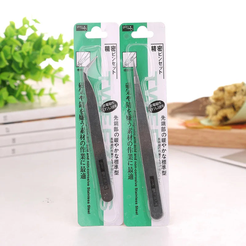 Stainless Steel Flat Head Tweezers – Nail Art & Brow Shaping Nail Art Tweezers Babs