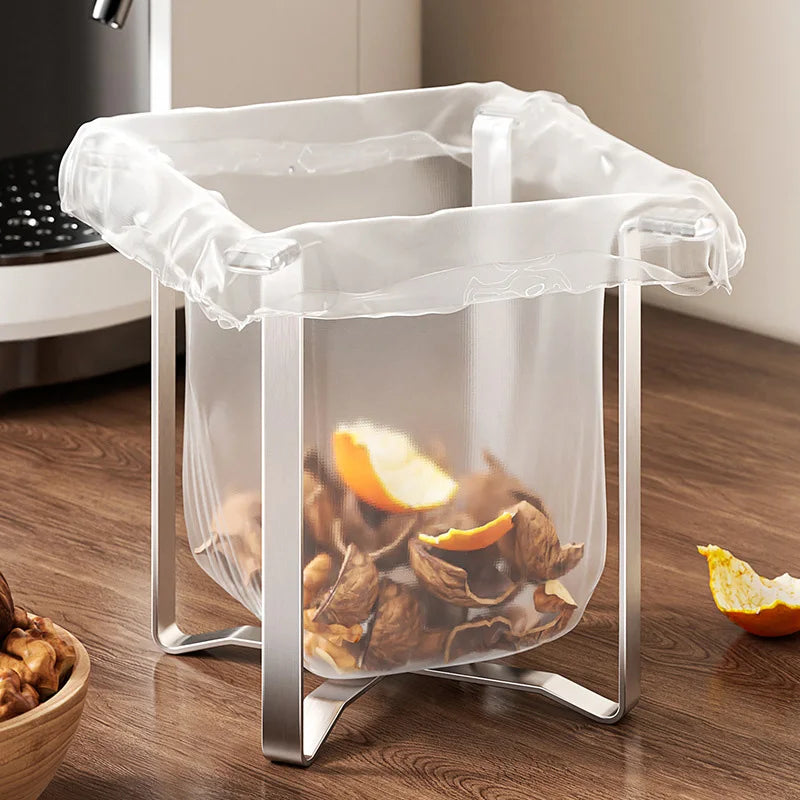 Foldable Stainless Steel Garbage Bag Rack | Kitchen Organizer Garbage Bag Rack Babs