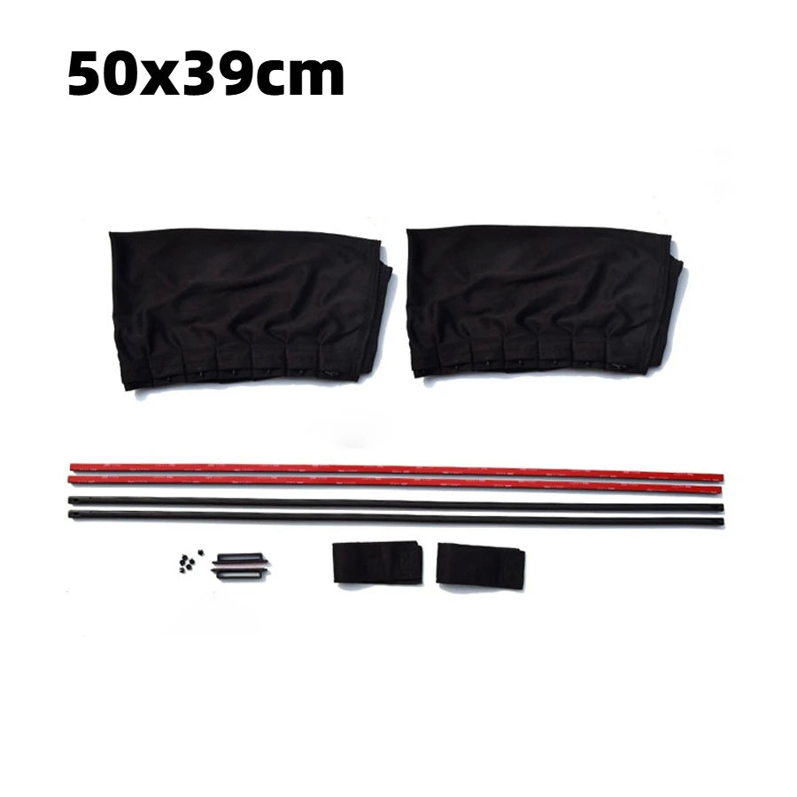2pcs Car Side Window Sun Shade Curtains – UV Protection Blinds Car Window Curtain Babs Black 50x39cm
