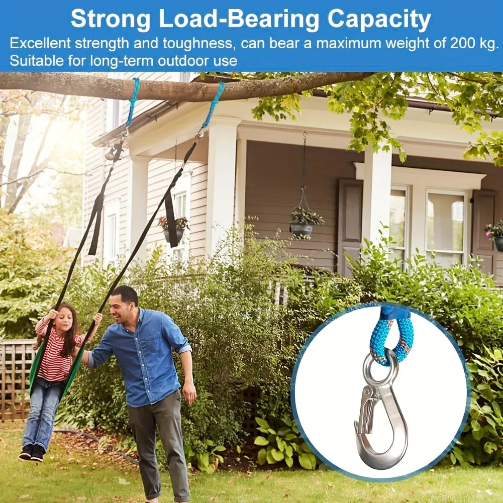 Heavy Duty Nylon Hammock Sling Strap with Metal Hook – Outdoor Hammock Hanging Strap Babs