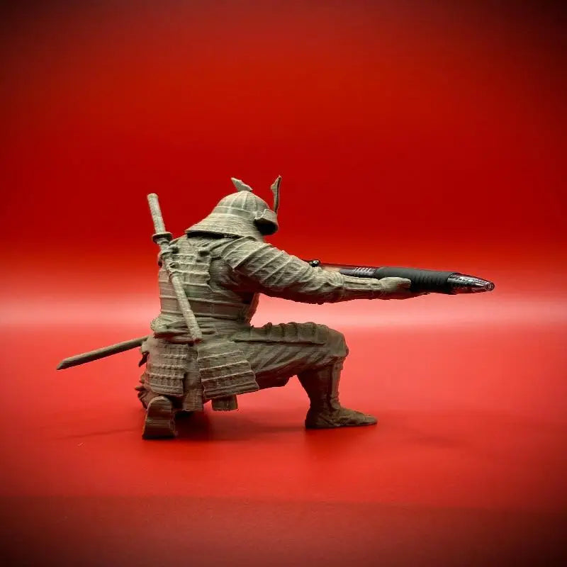 Samurai Metal Pen Holder | Japanese Warrior Desk Organizer Decorative Pen Holder Babs