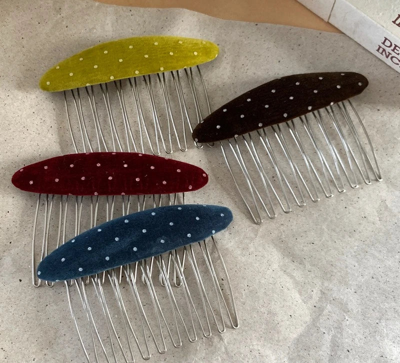 Non-Slip Flocking Hair Comb Clip for Bangs & Ball Head Hair Comb Clip Babs set