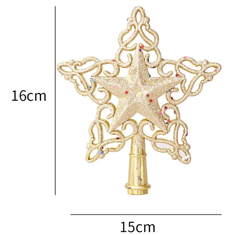 Christmas Tree Star Topper – Glitter Gold & Silver Snowflake Christmas Tree Topper Babs 5