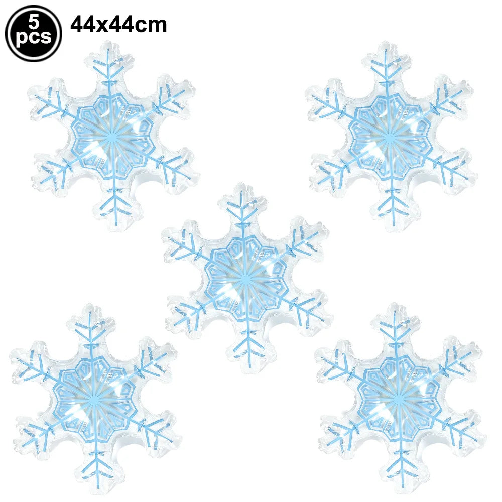 Snowflake Foil Balloons – White Pink Blue Party Décor Foil Party Balloons Babs DEEP BLUE As pictures show